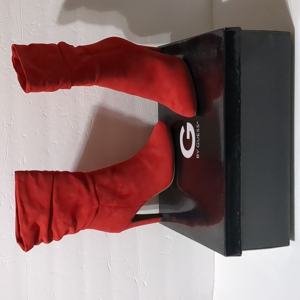 G by Guess GGKARLIE Red Women velvet  Boots size 5